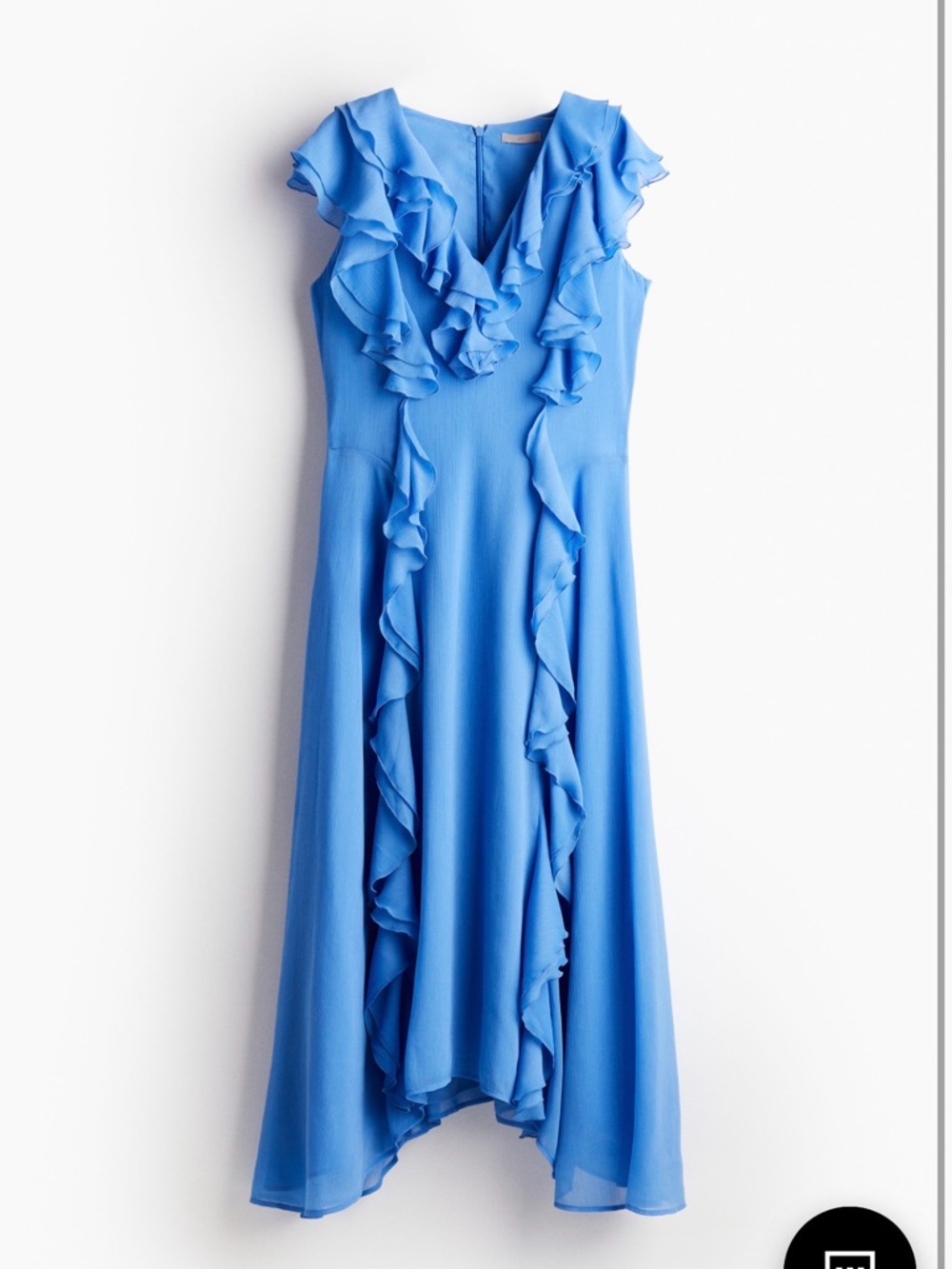 H&M Light Blue Ruffle High-Low Dress